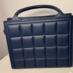 SHEIN Navy Blue Quilted Leather Crossbody